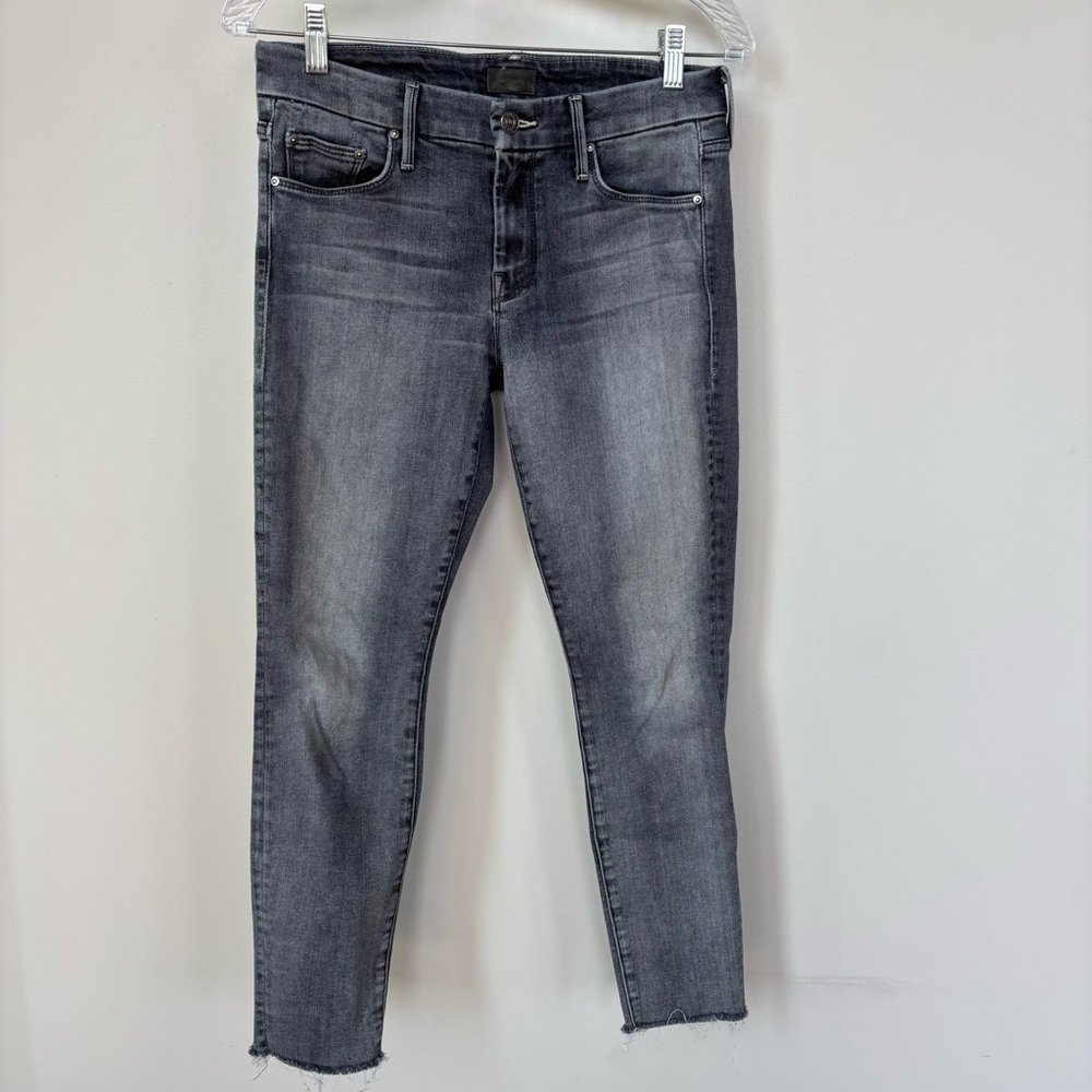Mother Looker Ankle Fray‎ Gray Jeans Size 28